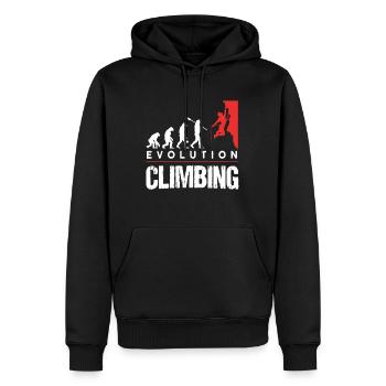 Climbing Evolution Klettern Boulderer - Männer Premium Bio Hoodie - Schwarz - Vorne - Nico (187cm)