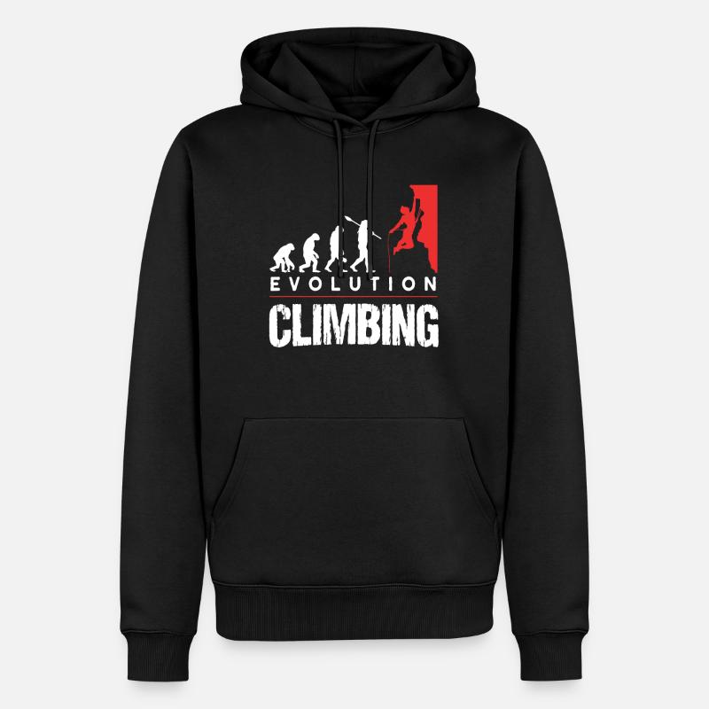 Climbing Evolution Climbing Boulderer - Men’s Premium Organic Hoodie - black