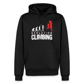 Klettern Evolution - Männer Premium Bio Hoodie - Schwarz - Vorne - Nico (187cm)
