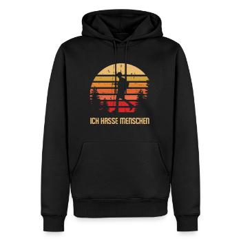 Ich Hasse Menschen Wandern - Männer Premium Bio Hoodie - Schwarz - Vorne - Nico (187cm)