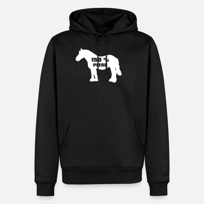 Kaltblut 150 Prozent Pferd - Männer Premium Bio Hoodie - Schwarz