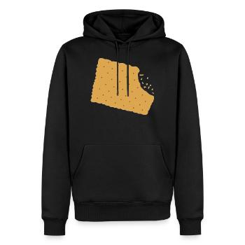 Biscuit Biscuits Pâtisserie Chapelure Cadeau D'anniversaire - Sweat à capuche Premium bio Homme - noir - Devant - Nico (187cm)