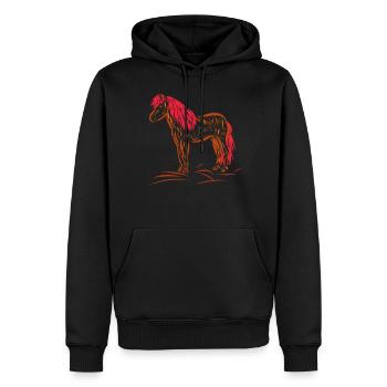 Cheval - Sweat à capuche Premium bio Homme - noir - Devant - Nico (187cm)
