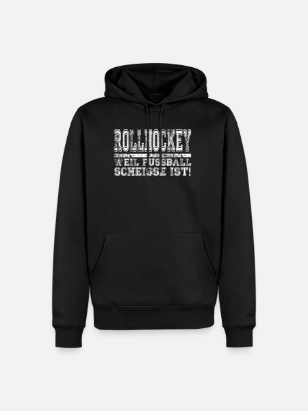 Rollhockey Fussball - Männer Premium Bio Hoodie - Schwarz