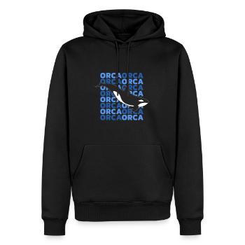 Orca Wal - Männer Premium Bio Hoodie - Schwarz - Vorne - Nico (187cm)