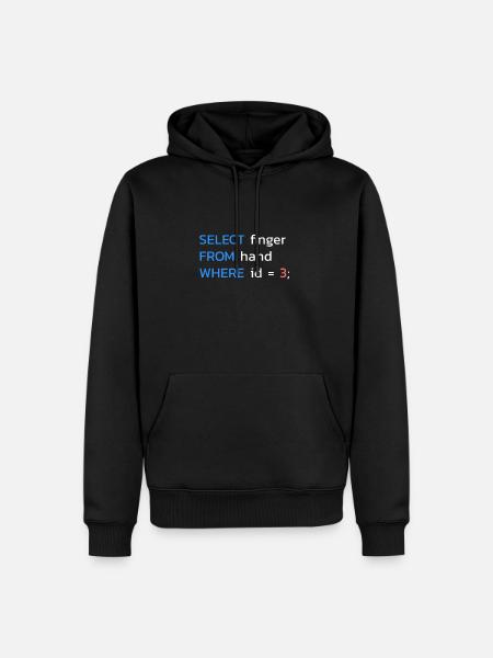 Lustiges SQL Mittelfinger Programmierer - Männer Premium Bio Hoodie - Schwarz