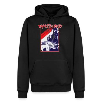 Cadeau voyage pays - Sweat à capuche Premium bio Homme - noir - Devant - Nico (187cm)
