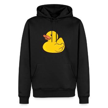 Canard en caoutchouc Canard en caoutchouc - Sweat à capuche Premium bio Homme - noir - Devant - Nico (187cm)
