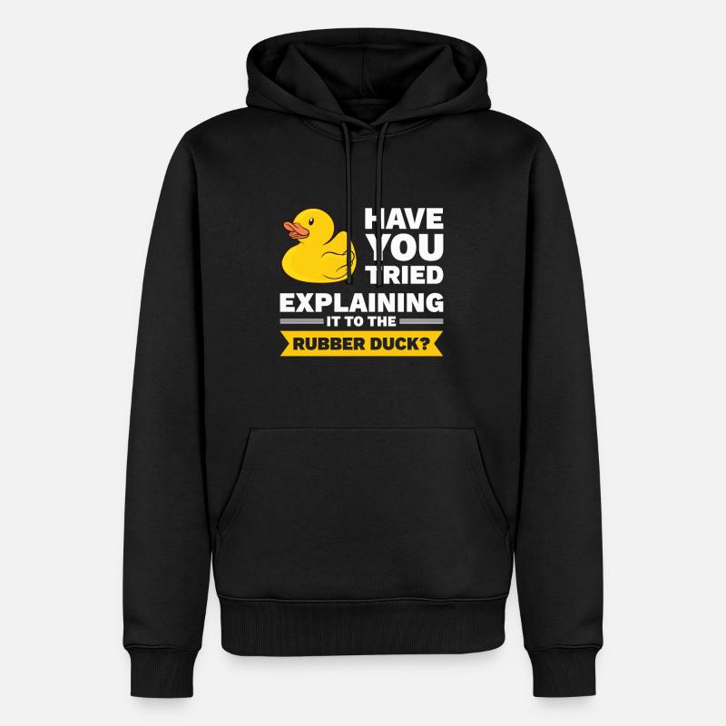 Programmierer Gummiente Debug - Männer Premium Bio Hoodie - Schwarz