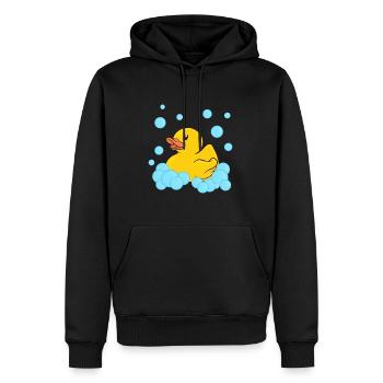 Canard en caoutchouc Canard en caoutchouc - Sweat à capuche Premium bio Homme - noir - Devant - Nico (187cm)