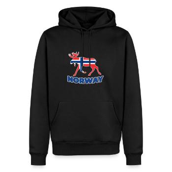 Norwegen Elch - Männer Premium Bio Hoodie - Schwarz - Vorne - Nico (187cm)
