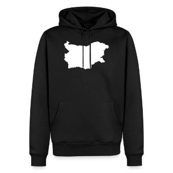 Bulgarie - Sweat à capuche Premium bio Homme - noir - Devant - Nico (187cm)