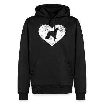 Lévrier afghan - Sweat à capuche Premium bio Homme - noir - Devant - Nico (187cm)