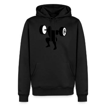 weightlifting, weightlifter, weight lifter - Sweat à capuche Premium bio Homme - noir - Devant - Nico (187cm)