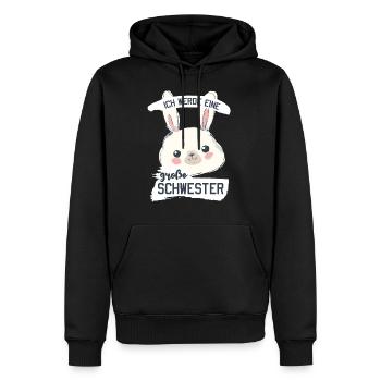 Ich werde eine Große Schwester - Männer Premium Bio Hoodie - Schwarz - Vorne - Nico (187cm)