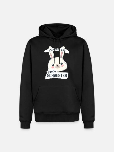 Ich werde eine Große Schwester - Männer Premium Bio Hoodie - Schwarz