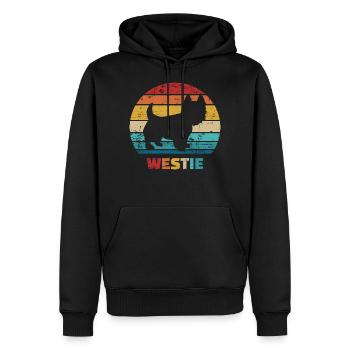 Westie - Männer Premium Bio Hoodie - Schwarz - Vorne - Nico (187cm)