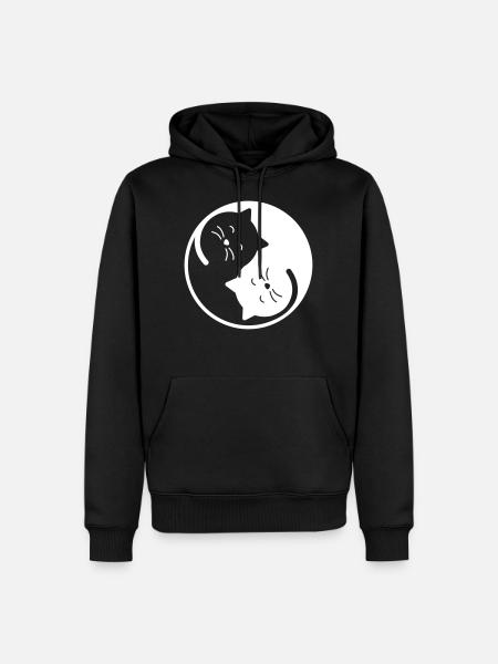 cat - Men’s Premium Organic Hoodie - black