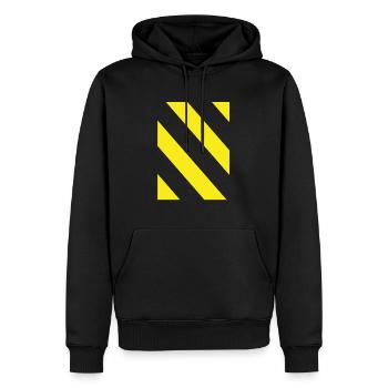 Symbol - Männer Premium Bio Hoodie - Schwarz - Vorne - Nico (187cm)