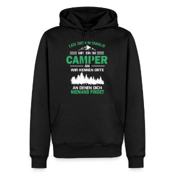 Camper Zelten Wohnwagen - Männer Premium Bio Hoodie - Schwarz - Vorne - Nico (187cm)