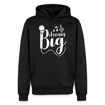Dream Big Singer - Männer Premium Bio Hoodie - Schwarz - Vorne - Nico (187cm)