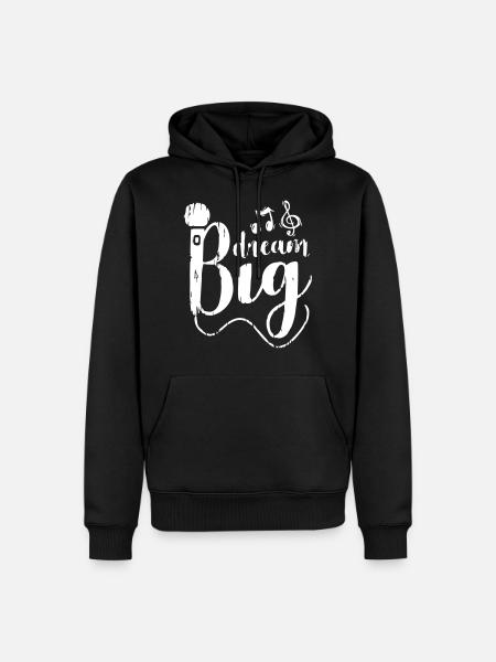 Dream Big Singer - Männer Premium Bio Hoodie - Schwarz