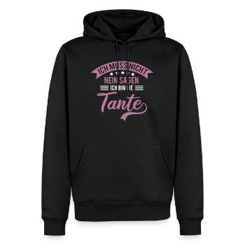 Tante muss nicht nein sagen - Männer Premium Bio Hoodie - Schwarz - Vorne - Nico (187cm)