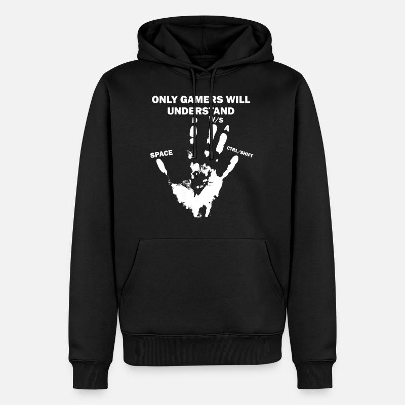 Main de joueur PC - Sweat à capuche Premium bio Homme - noir