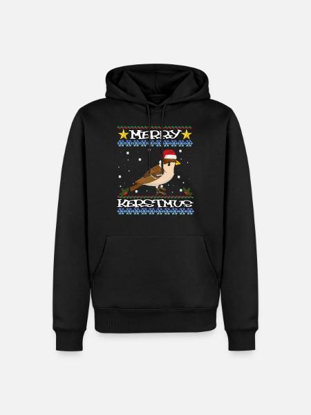 Noël pull moineau de Noël joyeux Noël - Sweat à capuche Premium bio Homme - noir