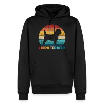 Cairn Terrier - Sweat à capuche Premium bio Homme - noir - Devant - Nico (187cm)