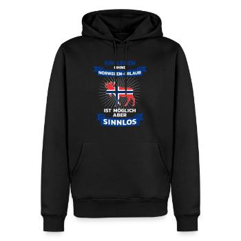 Norwegen Urlaub Skandinavien Spruch - Männer Premium Bio Hoodie - Schwarz - Vorne - Nico (187cm)