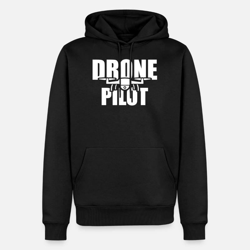 Drohne - Männer Premium Bio Hoodie - Schwarz