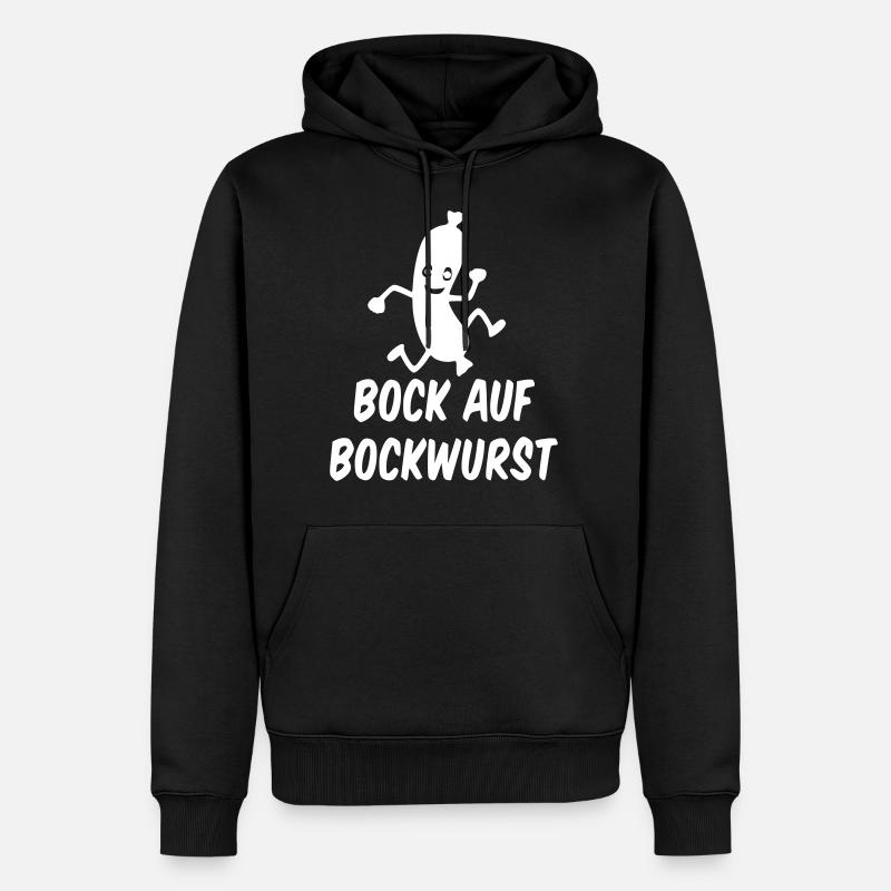 Bock auf Bockwurst - Männer Premium Bio Hoodie - Schwarz