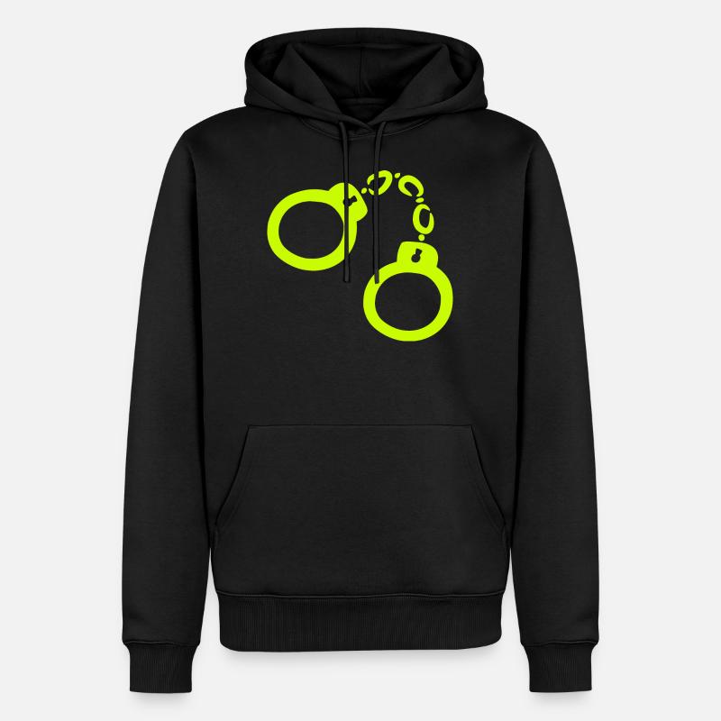 Handschellen Gelb - Männer Premium Bio Hoodie - Schwarz