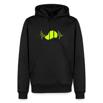 Casquette battement de cœur - Sweat à capuche Premium bio Homme - noir - Devant - Nico (187cm)