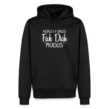 Hokus Pokus Fick dich Modus - Männer Premium Bio Hoodie - Schwarz - Vorne - Nico (187cm)