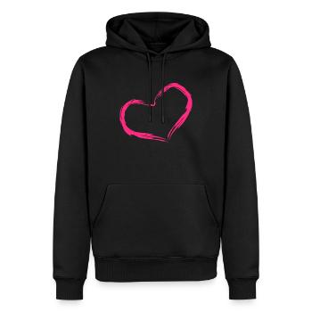 Herz Rosa Geschenk Liebe - Männer Premium Bio Hoodie - Schwarz - Vorne - Nico (187cm)