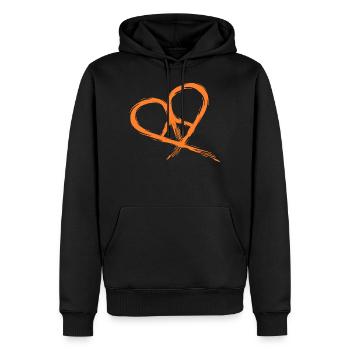 Peace Symbol Hippie Herz Frieden Freiheit Liebe - Männer Premium Bio Hoodie - Schwarz - Vorne - Nico (187cm)