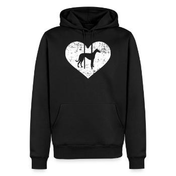 Lévrier italien - Sweat à capuche Premium bio Homme - noir - Devant - Nico (187cm)