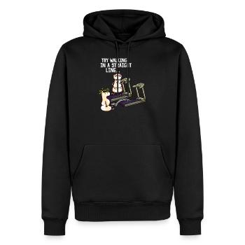 Straight Line Échecs Tour Springer Threadmill - Sweat à capuche Premium bio Homme - noir - Devant - Nico (187cm)