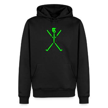 Stick figure drôle - Sweat à capuche Premium bio Homme - noir - Devant - Nico (187cm)