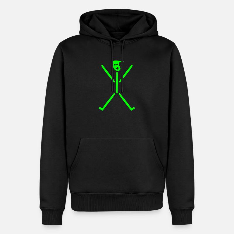 Strichmännchen lustig - Männer Premium Bio Hoodie - Schwarz