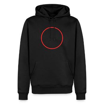 Cercle anneau forme symbole rouge - Sweat à capuche Premium bio Homme - noir - Devant - Nico (187cm)