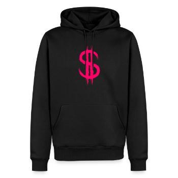 Dollarzeichen Dollar Zeichen Geld Bürste Rosa - Männer Premium Bio Hoodie - Schwarz - Vorne - Nico (187cm)