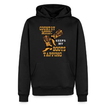 Danse en ligne, bottes de danse en ligne - Sweat à capuche Premium bio Homme - noir - Devant - Nico (187cm)