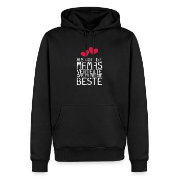Als Gott die Mamas verteilte gab er mir die Beste - Männer Premium Bio Hoodie - Schwarz - Vorne - Nico (187cm)