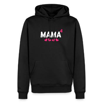 Mama hoch Vier 4 Kinder - Männer Premium Bio Hoodie - Schwarz - Vorne - Nico (187cm)