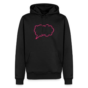 Bulle de dialogue bulle de pensée - Sweat à capuche Premium bio Homme - noir - Devant - Nico (187cm)