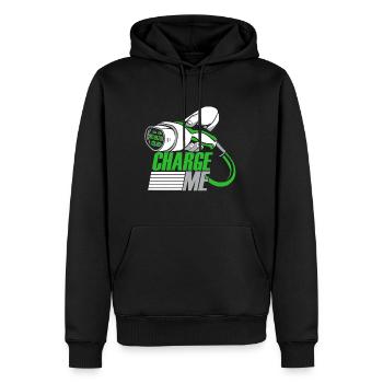 Charge Me Elektroauto E-Auto - Männer Premium Bio Hoodie - Schwarz - Vorne - Nico (187cm)