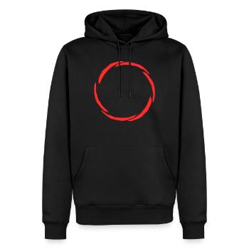 Cercle icône nouvelle variante rouge - Sweat à capuche Premium bio Homme - noir - Devant - Nico (187cm)
